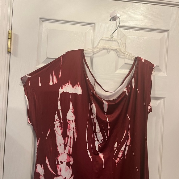 Women's Plus Size All Over Print Elegant Off The Shoulder Maxi Summer Dress 18W - Picture 9 of 10